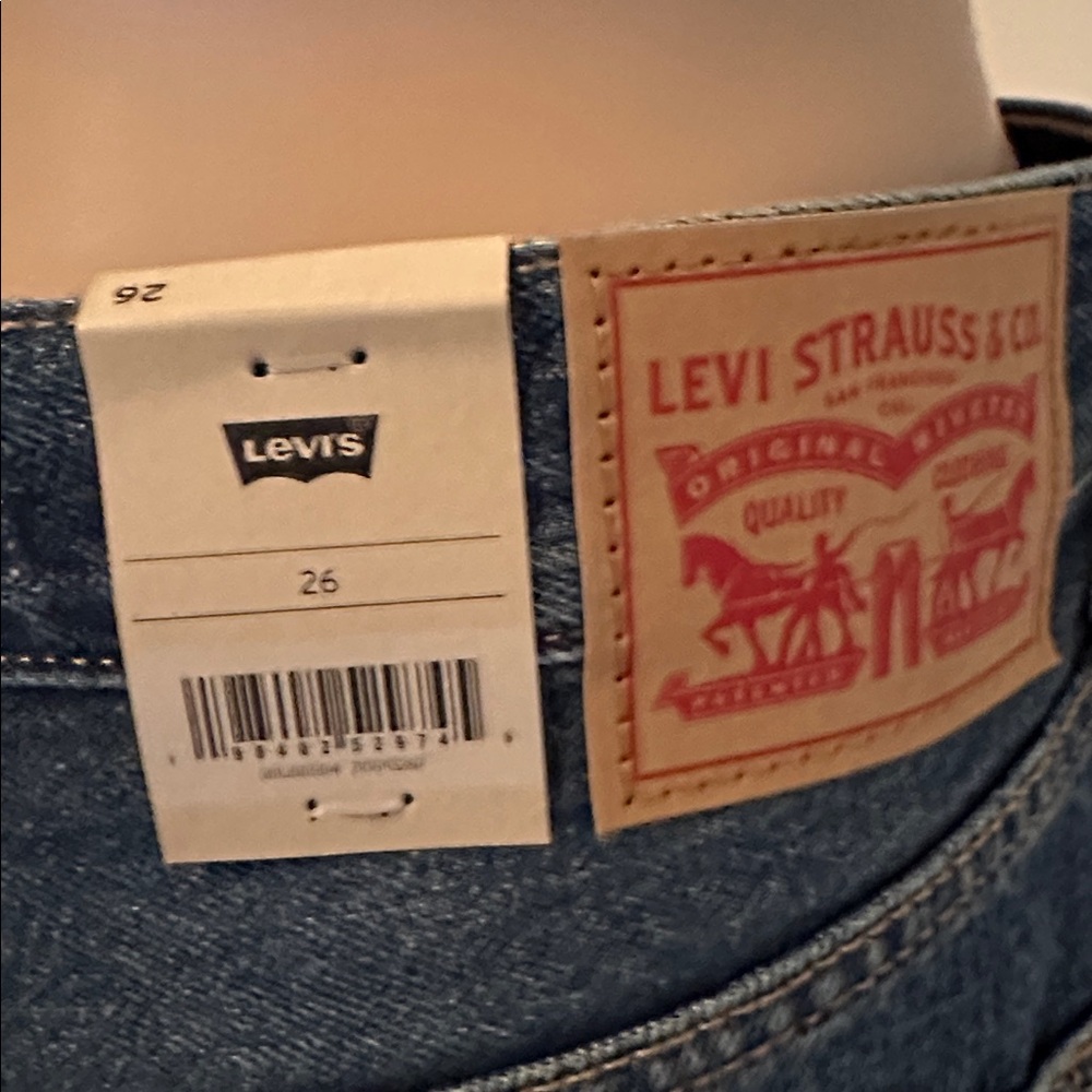 Levi's Dark Blue Denim Shorts with Tags Size 26 - Picture 5 of 16